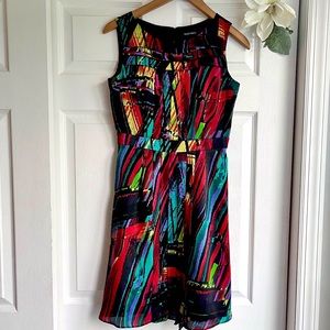 🎉HP🎉Ellen Tracy Aline Pleated Front Chiffon Dress Sz 2